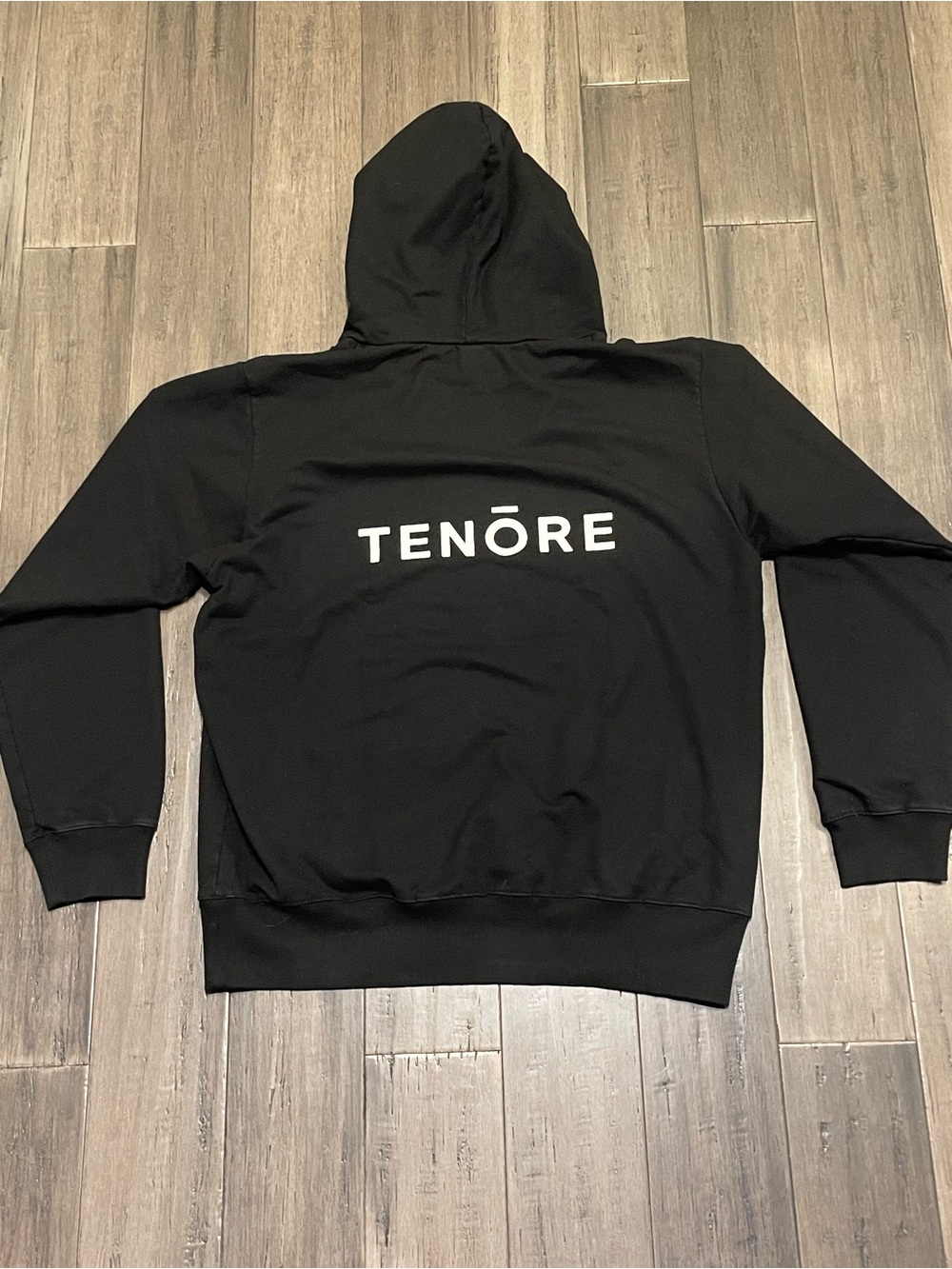 TENŌRE Black Pullover Hoodie XL Logo Back Premium Modal Blend Sweatshirt